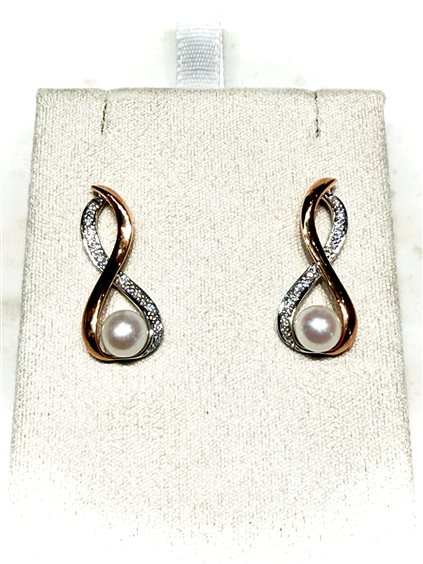 Earrings Donna Oro in White Gold Perla P871 - P871